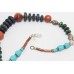 String Necklace Women Oxidized Metal Natural Multi Color Gem Stones B17